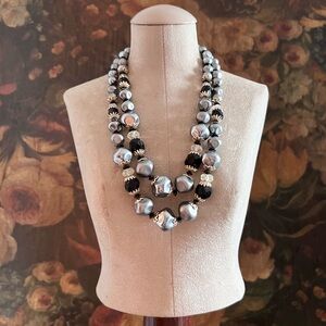 Vintage Austrian Crystal Double Strand Beaded Necklace